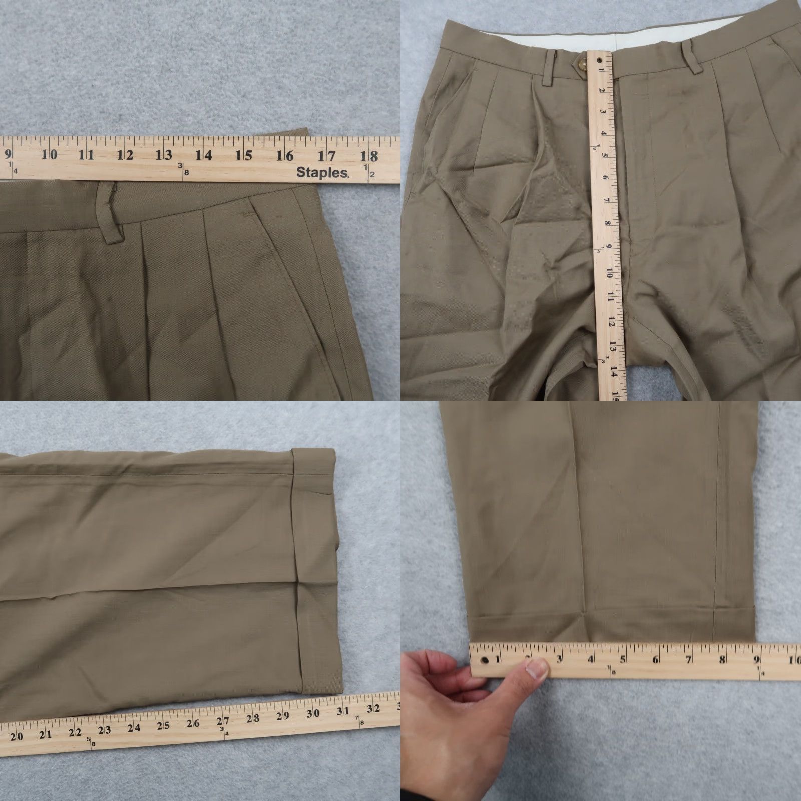 Polo Ralph Lauren Polo Ralph Lauren Dress Pants Mens 34x32 Brown Wool Double Pleated Trouser Dress Pants Mens Brown Wool Size US S / EU 44-46 / 1 - 8 Thumbnail