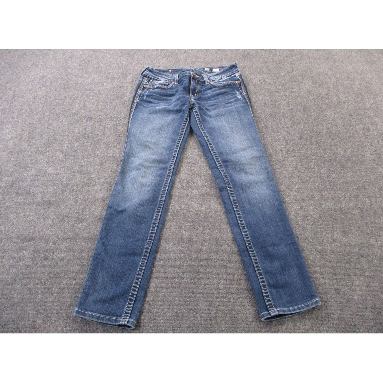 Miss Me Miss Me Jeans Womens Blue Denim Skinny Mid Rise Size 30 Stretch Faded Y2K Casual Size 30" / US 8 / IT 44 - 3 Thumbnail