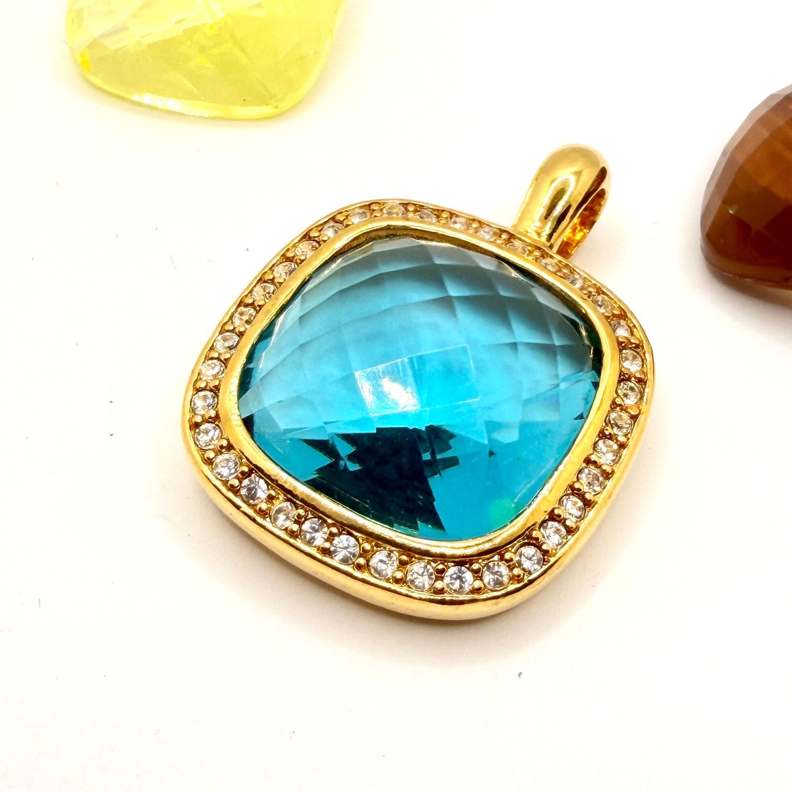 Joan Rivers Joan Rivers Gold Interchangeable Faux Gemstone Pendant Size ONE SIZE - 3 Thumbnail