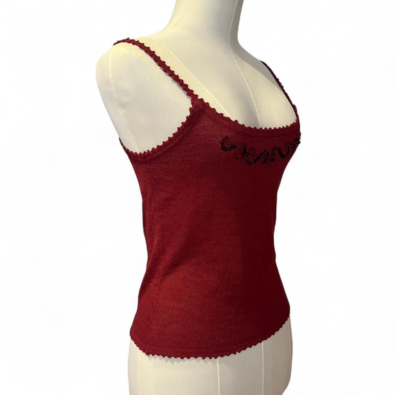 Other Vintage y2k burgundy cami with sequin swirl beaded detail🐞 Size S / US 4 / IT 40 - 3 Thumbnail