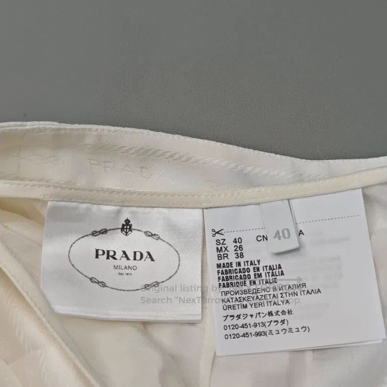 Prada Prada Beige bullet screen mulberry silk short skirt Size 26" / US 2 / IT 38 - 6 Thumbnail
