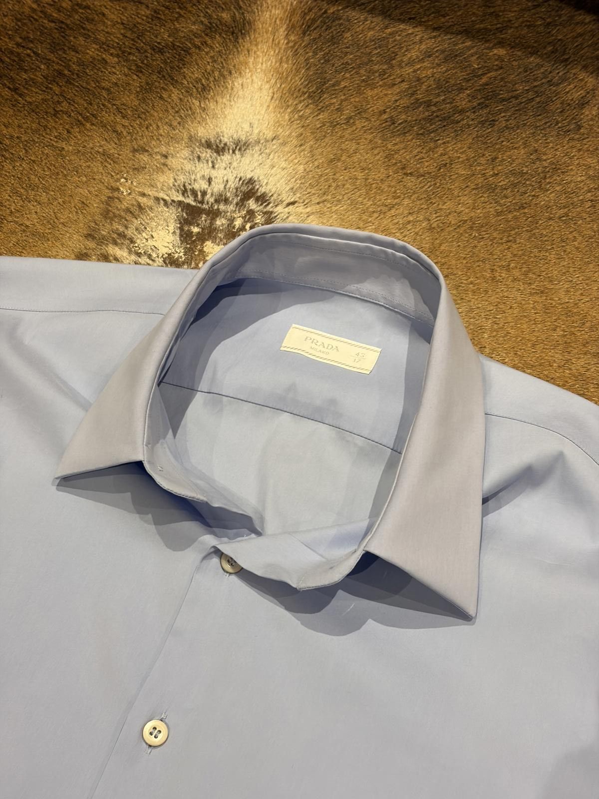 Prada Prada Milano Light Blue Cotton Dress Shirt Size US XL / EU 56 / 4 - 2 Thumbnail