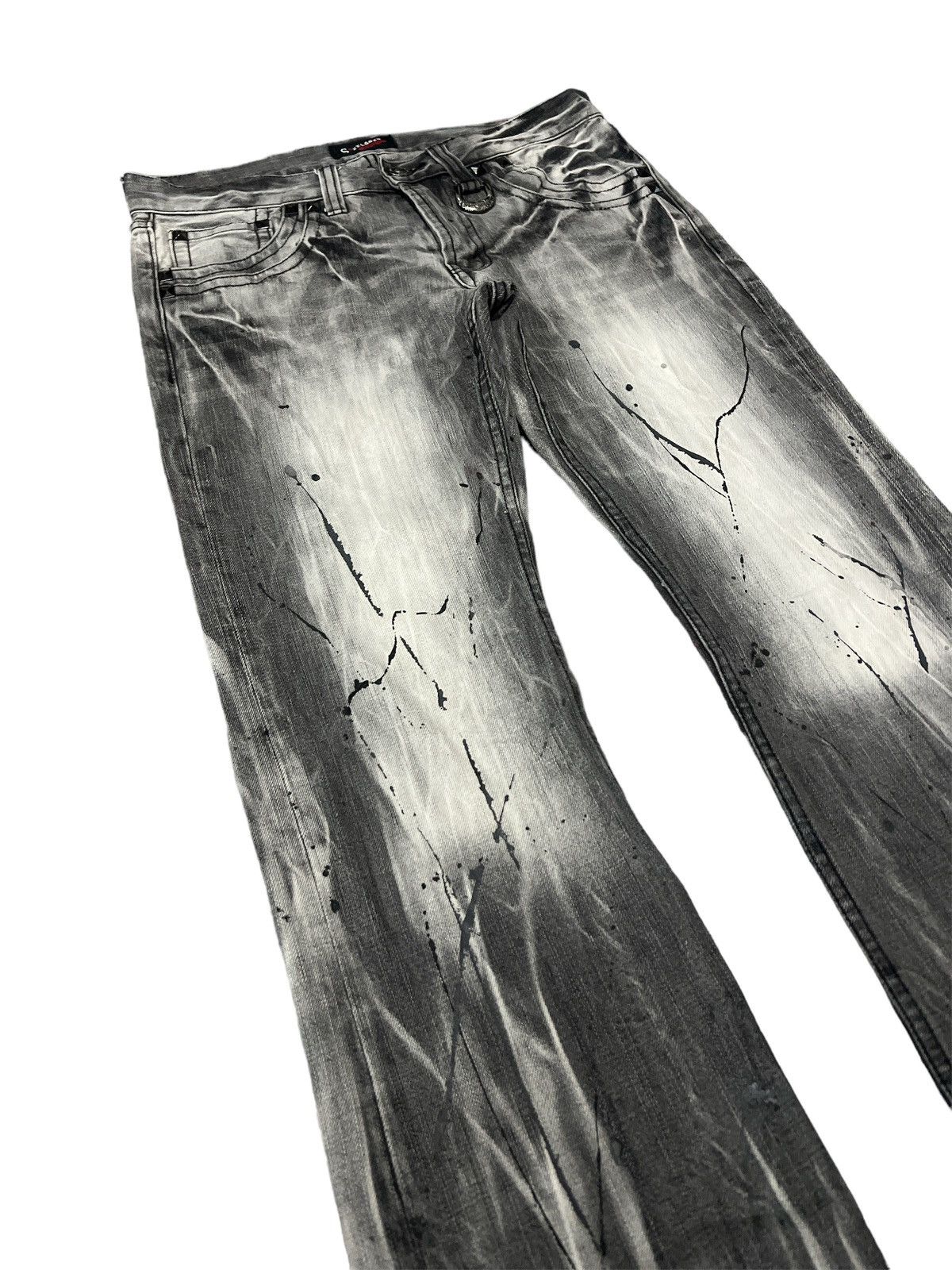 If Six Was Nine FLARED💥SORRIDERE SPLATER DISTRESSED DENIM PANT Size US 31 - 7 Thumbnail