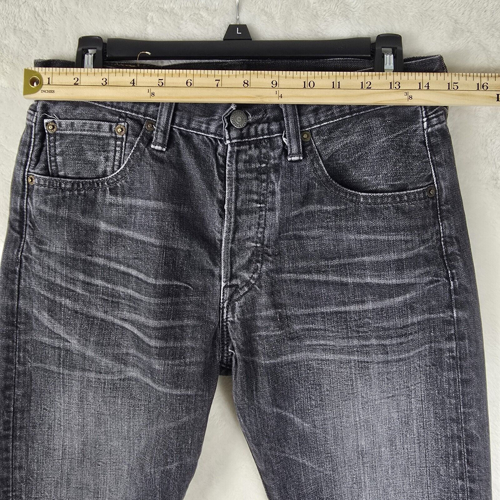 Levi's Levis Jeans Mens 29x32 Black 501 Straight Button Fly Size US 29 - 11 Thumbnail
