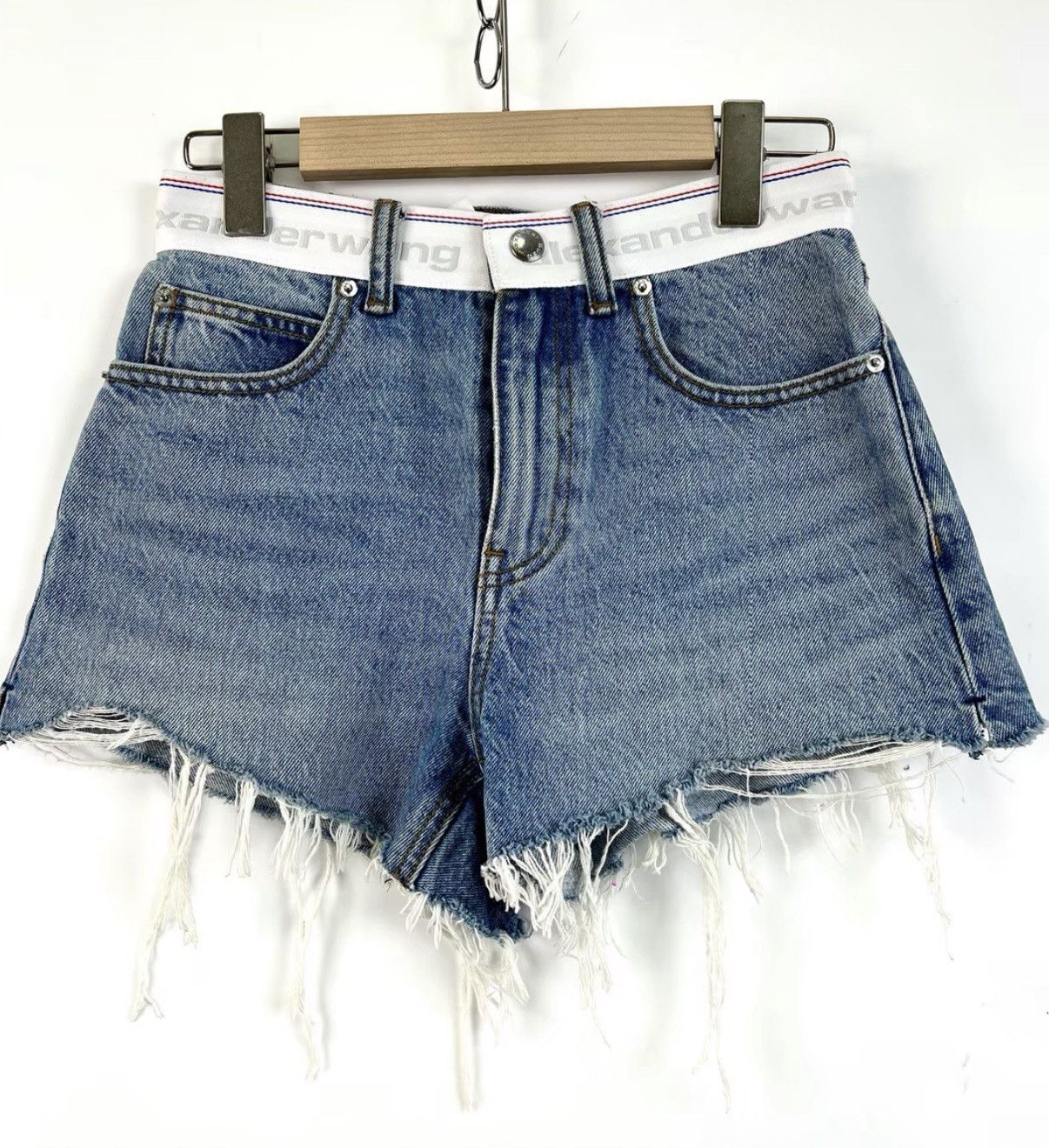 Alexander Wang Alexander Wang Waist Straight Denim Shorts K12 Size 24" / US 00 / IT 34 - 1 Thumbnail