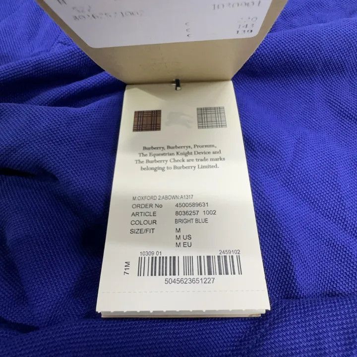 Burberry Burberry Burberry Blue Logo Print Short Sleeve Polo-2507 Size US M / EU 48-50 / 2 - 5 Thumbnail