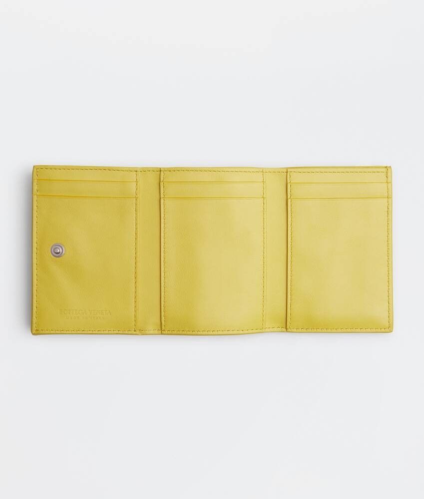 Bottega Veneta o1n1vont1124 Size: OS / Tri-Fold Flap Wallet in Yellow Size ONE SIZE - 4 Thumbnail