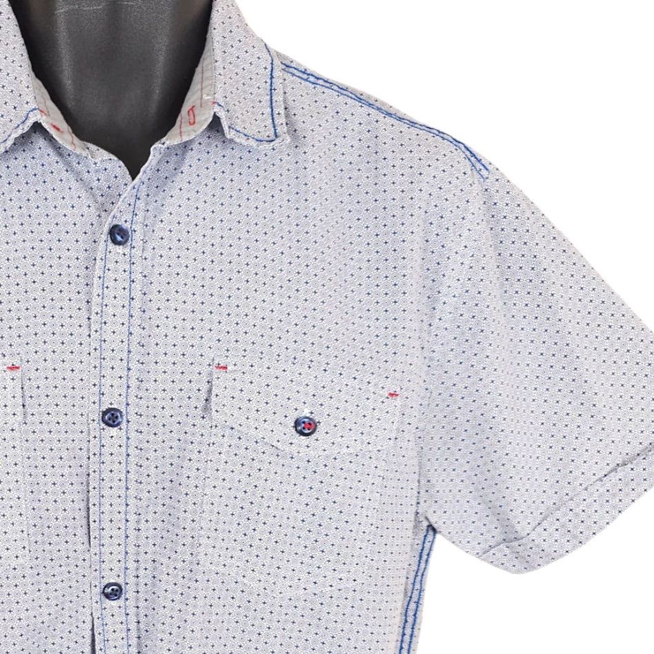 Gloverall Tranquility Mayhem Shirt Mens Size Large Blue Geometric All Over Print Size US L / EU 52-54 / 3 - 3 Thumbnail