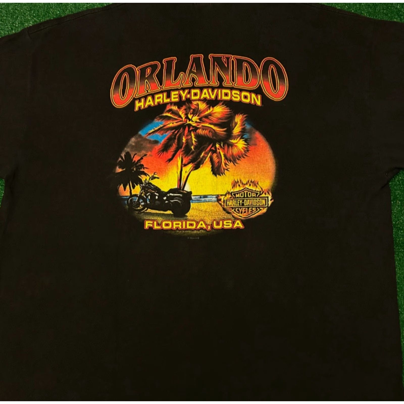 Harley Davidson VINTAGE Harley-Davidson T-Shirt Men 3XL Black Flames 90s Biker Y2K Orlando Florida 2014 Shirt Mens Size US XXL / EU 58 / 5 - 2 Thumbnail