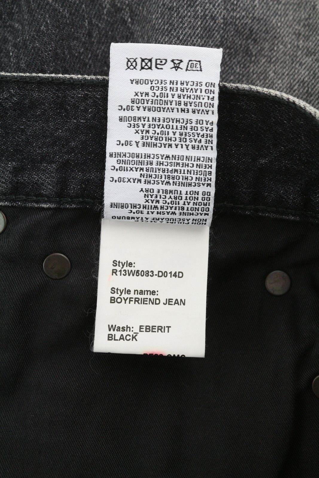 R13 BOYFRIEND 27 Distress Washed Ankle Cropped Eberit 84457 Size 27" / US 4 / IT 40 - 10 Thumbnail