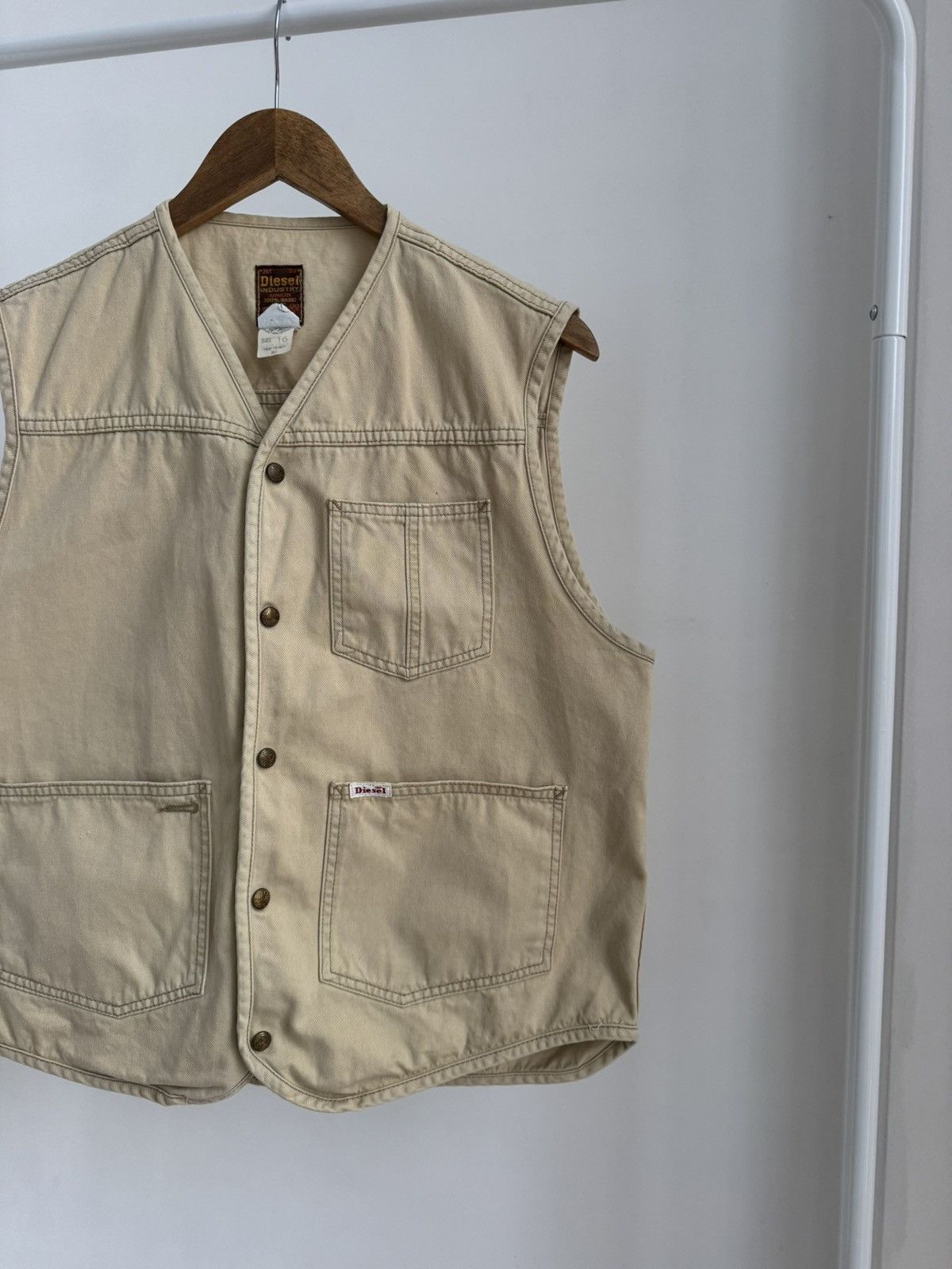 Diesel Vintage Diesel 90s Workwear Vest Utility Canvas Button-Up Size US M / EU 48-50 / 2 - 4 Thumbnail