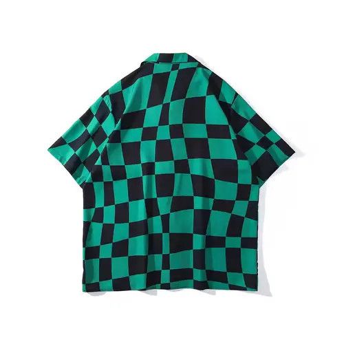 Other Green Checker Print Graphic Short Sleeve Button Up Shirt Size US XL / EU 56 / 4 - 2 Thumbnail