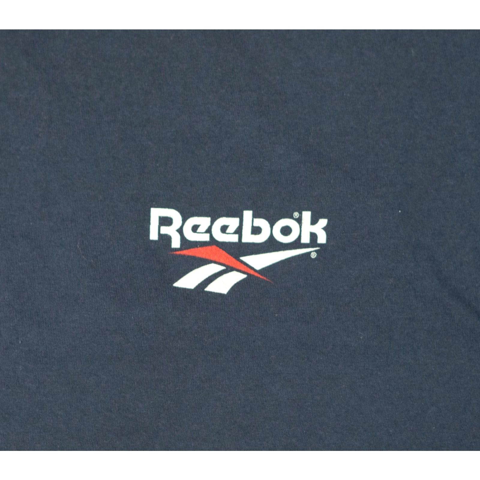 Reebok VINTAGE Reebok Logo T Shirt 2XL Blue Mens Short Sleeve Crew Neck Single Stitch Made USA 1990s NBA NFL NHL Basketball Football VTG USA USA True Vintage Size US XXL / EU 58 / 5 - 4 Thumbnail