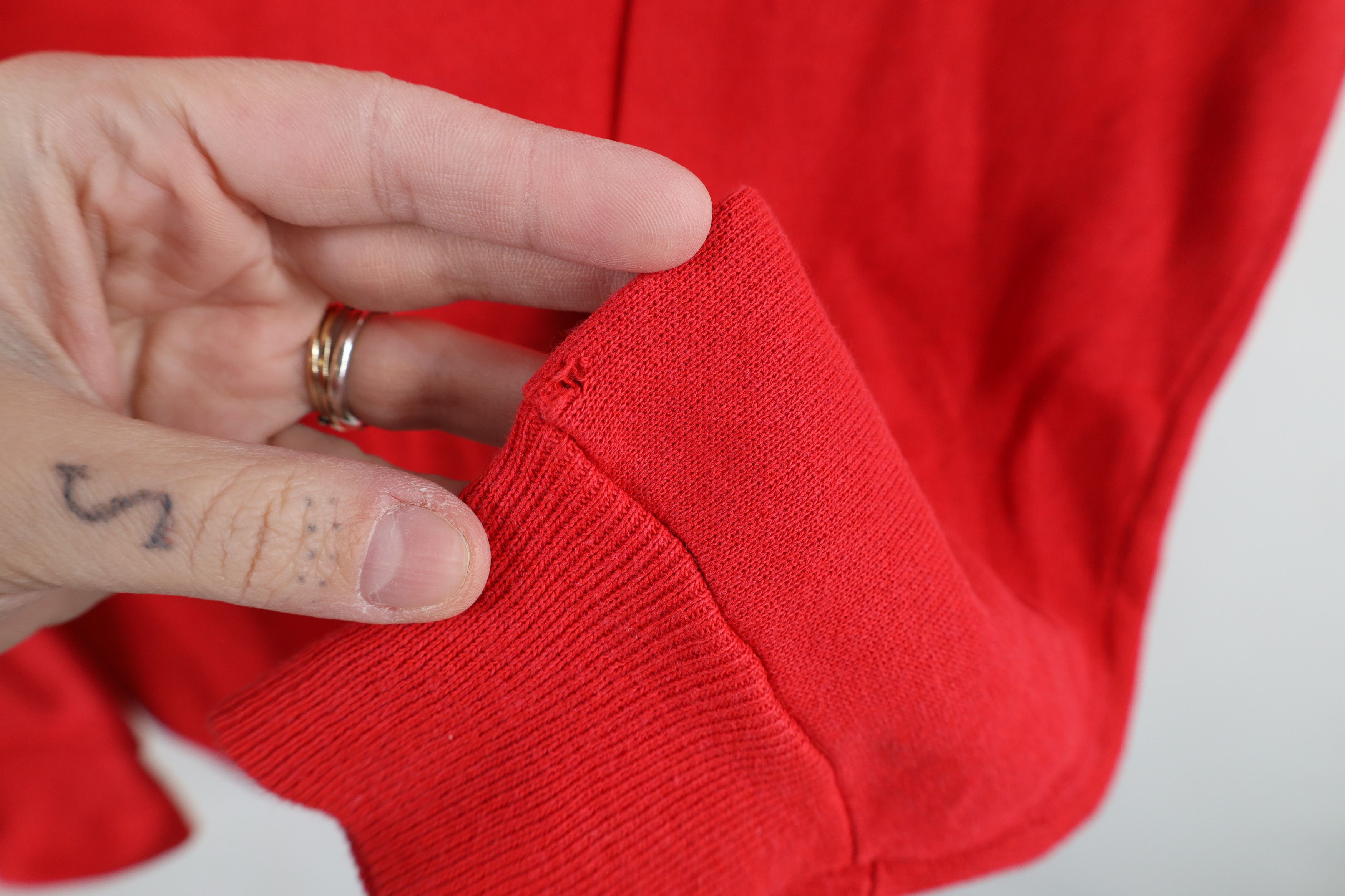 Vintage Vintage 80s 90s Streetwear Blank Raglan Sweatshirt Red USA Size M / US 6-8 / IT 42-44 - 5 Thumbnail