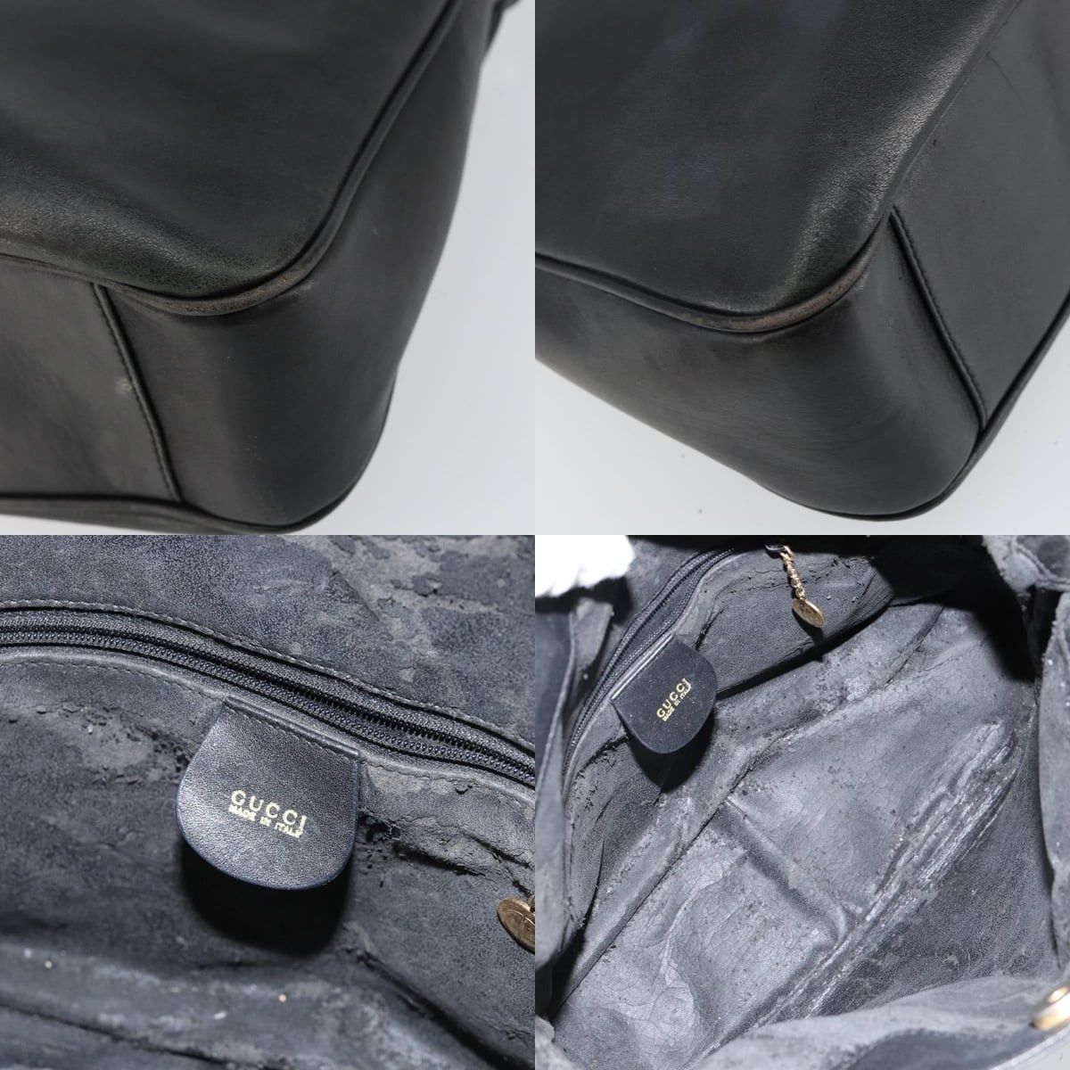 Gucci GUCCI Bamboo Handbag Leather Black Gold 001 1998 001 1998 Size ONE SIZE - 11 Thumbnail