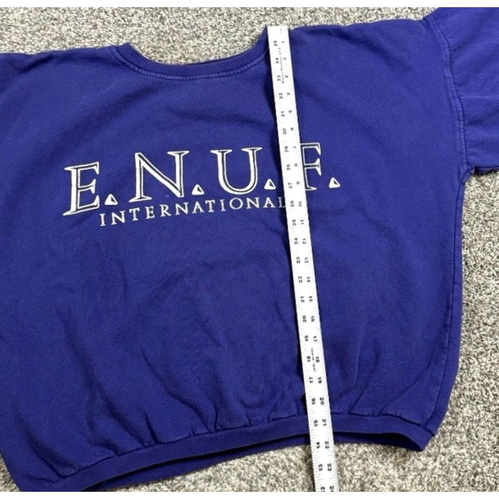Vintage VINTAGE ENUF Sweatshirt Logo Graphic Print 90s Blue Purple Crew Neck Pullover Unisex Medium M Size US M / EU 48-50 / 2 - 4 Thumbnail