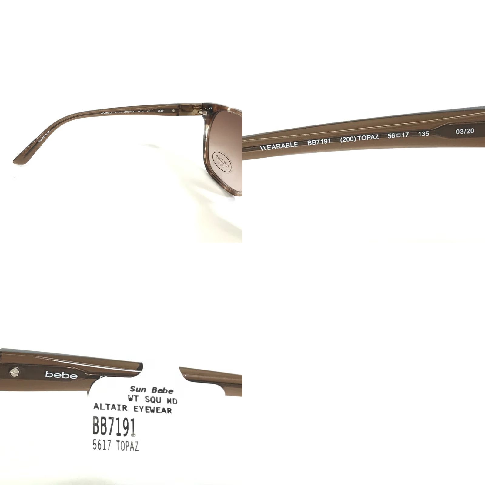 Bebe Sunglasses BB7191 200 Cat Eye Frames Brown Lenses  display picture 1