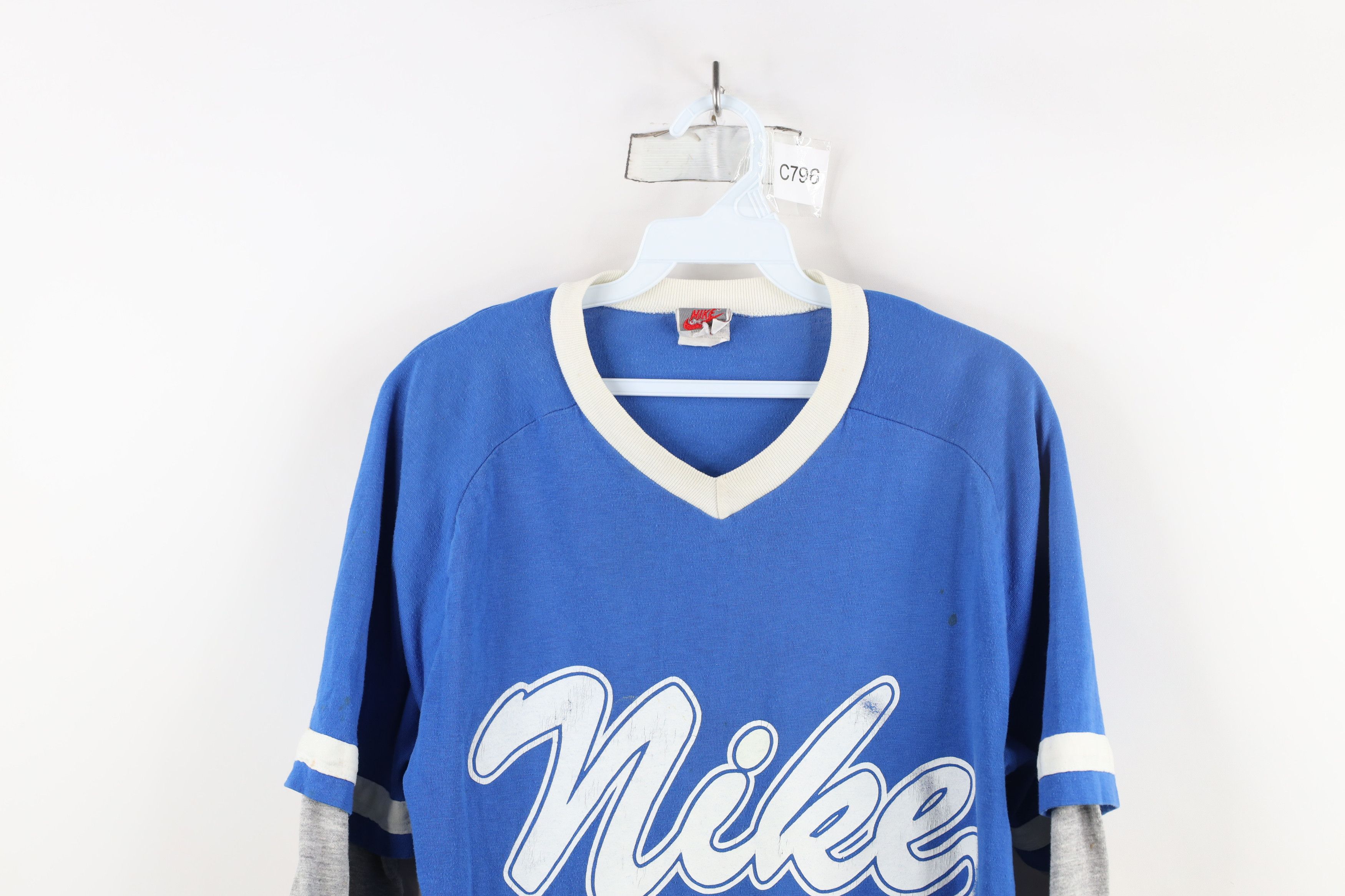 Nike × Vintage Vintage 80s 90s Nike 3/4 Sleeve Baseball Raglan T-Shirt USA Size US M / EU 48-50 / 2 - 2 Thumbnail