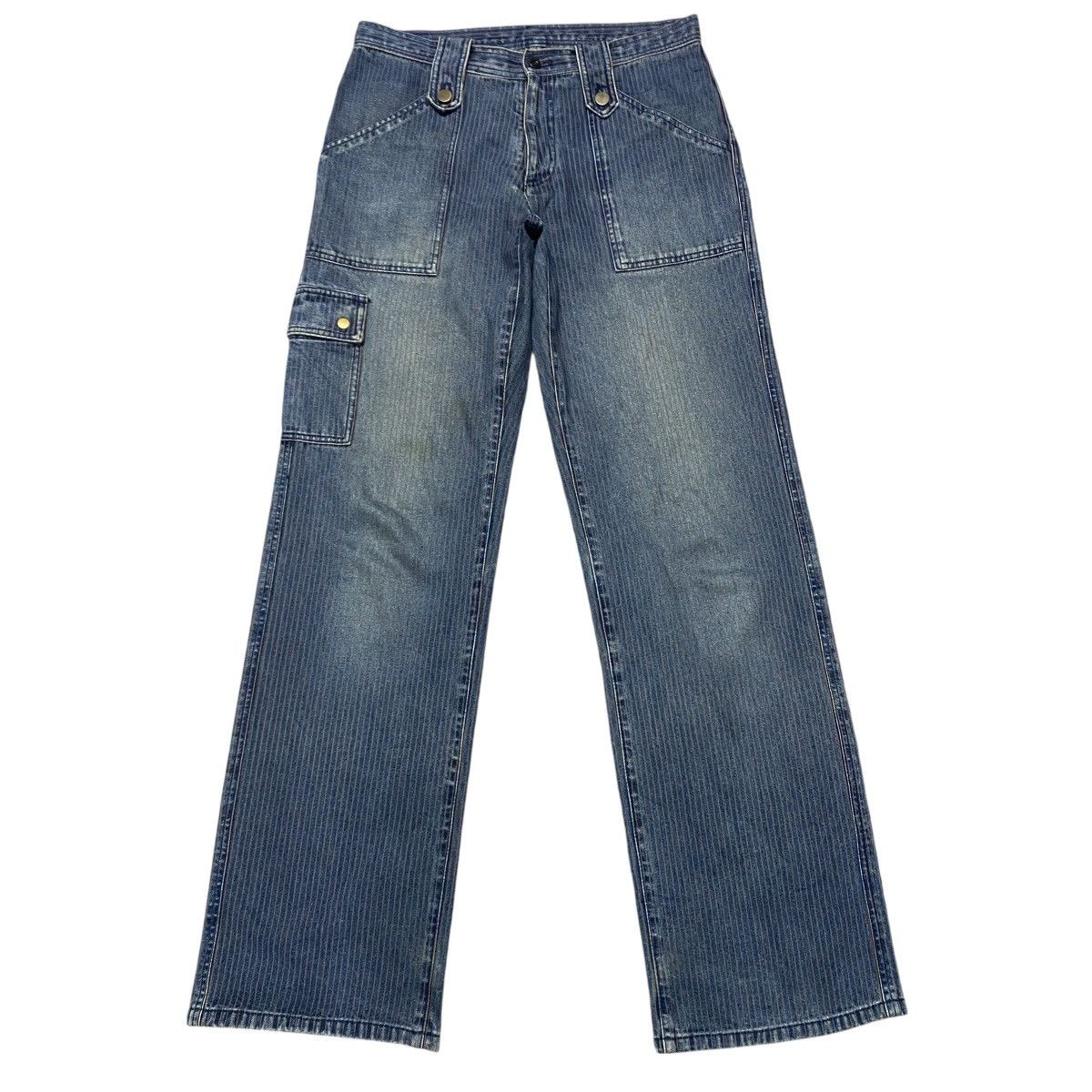 Comme Ca Ism × Japanese Brand COMME CA ISM Denim Hickory Flare Pants Size US 32 / EU 48 - 1 Thumbnail