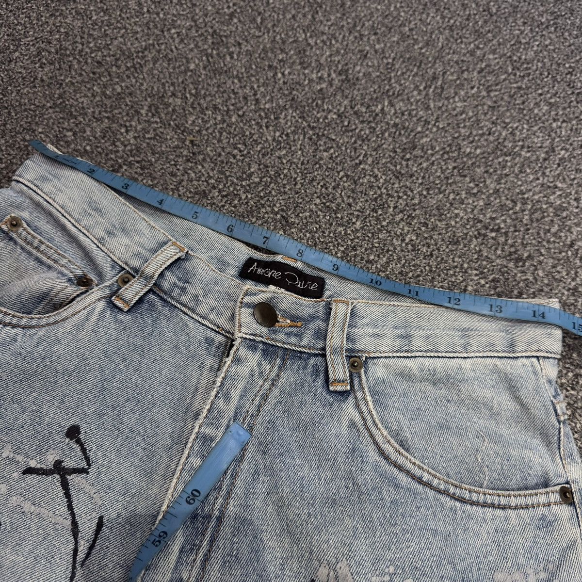 Hysteric Glamour Vintage 90s Japanese Crazy Distressed Splash Paint Denim Y2K Size US 29 - 17 Thumbnail