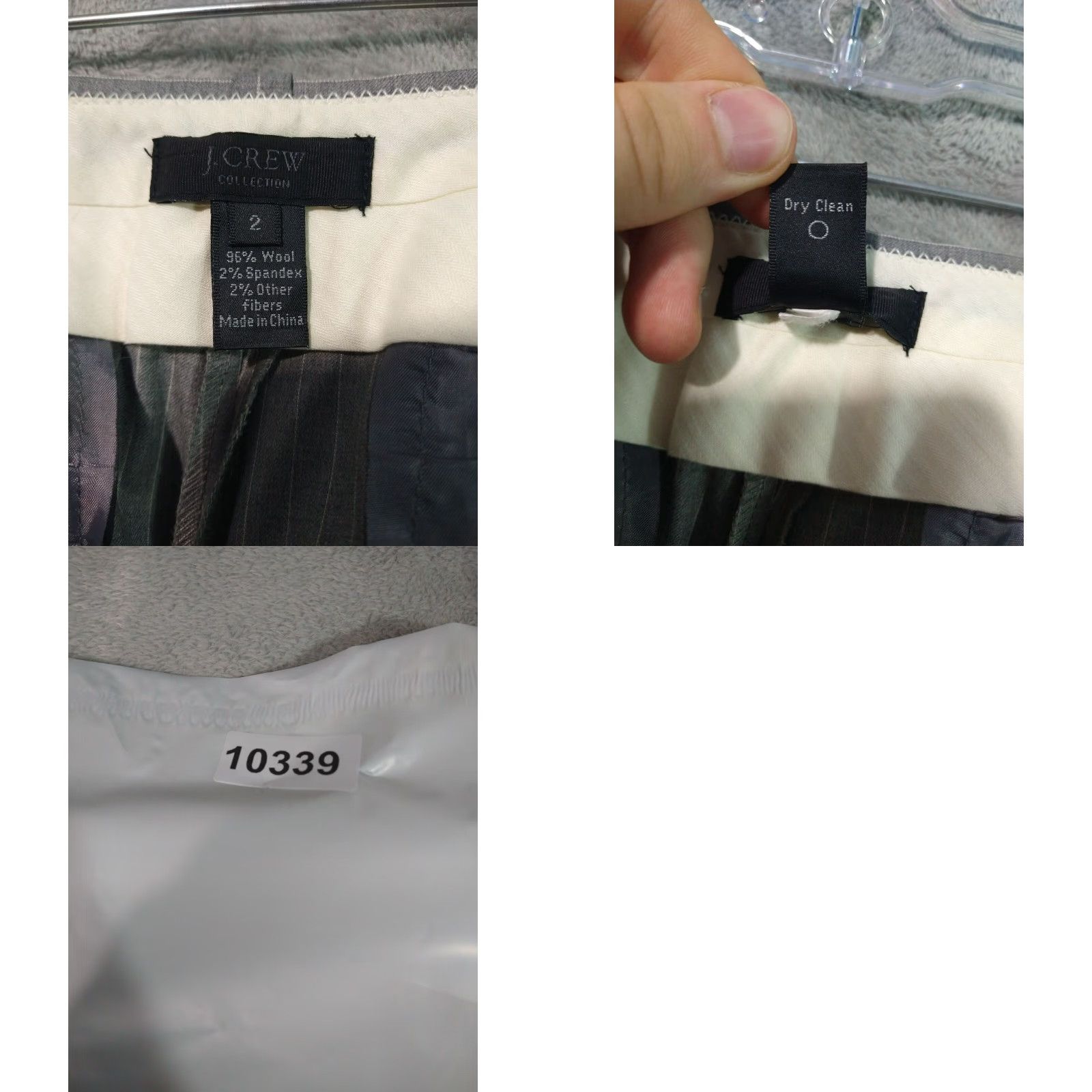 J.Crew J.CREW Dress Pants Womens 2 Gray Striped Wool Trouser Low Rise Straight Pockets City Preppy 90s? Size 26" / US 2 / IT 38 - 8 Thumbnail