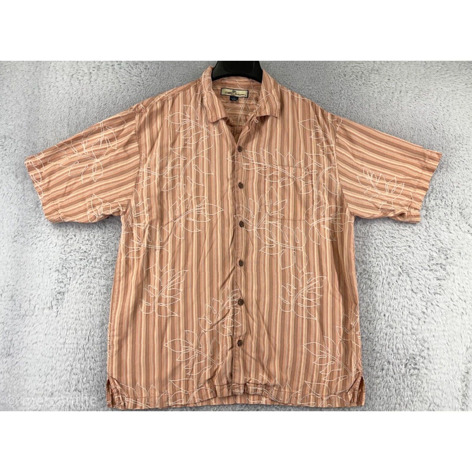 Tommy Bahama Tommy Bahama Shirt Mens Medium Orange Button Up Floral 100% Silk Hawaiian Button Up Shirt Classic Aloha Beach Mens Size US M / EU 48-50 / 2 - 2 Thumbnail