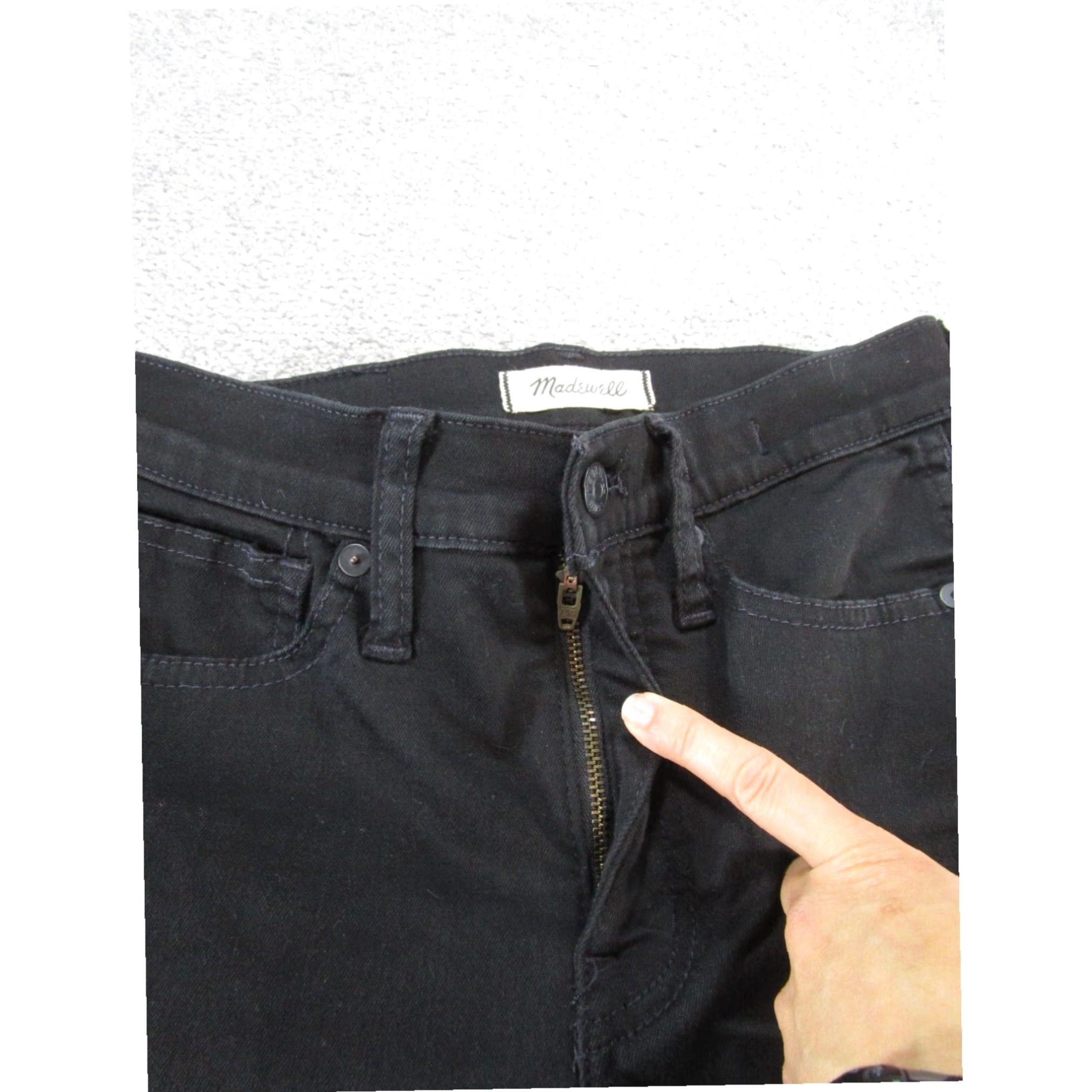 Madewell Womens Madewell Jeans Black Skinny Mid Rise 24 XL Extra Large Size 42" / US 20 - 3 Thumbnail