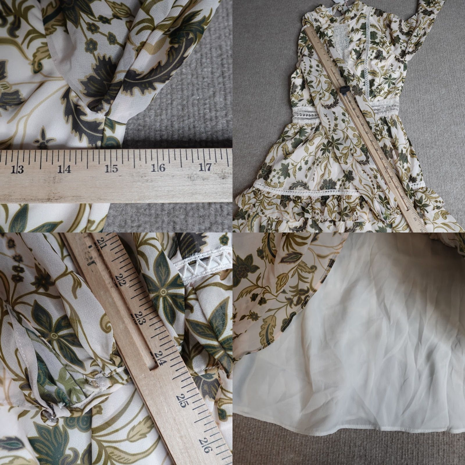 Vintage VINTAGE: No – True Decadence Women's Dress 2 Beige Floral Paisley Long Sleeve NEW Size S / US 4 / IT 40 - 8 Thumbnail