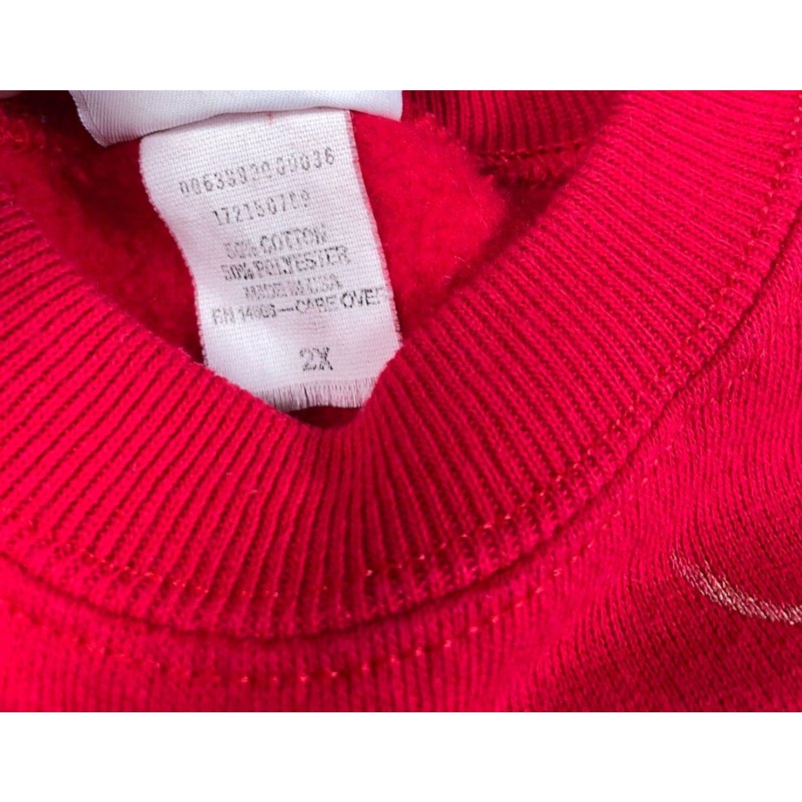 Vintage VINTAGE 80s Christmas Poinsettia Sweatshirt Women's 2X Red Bassett-Walker Tag Pullover Raglan Crew Neck Holiday Size XXL / US 16-18 / IT 52-54 - 4 Thumbnail