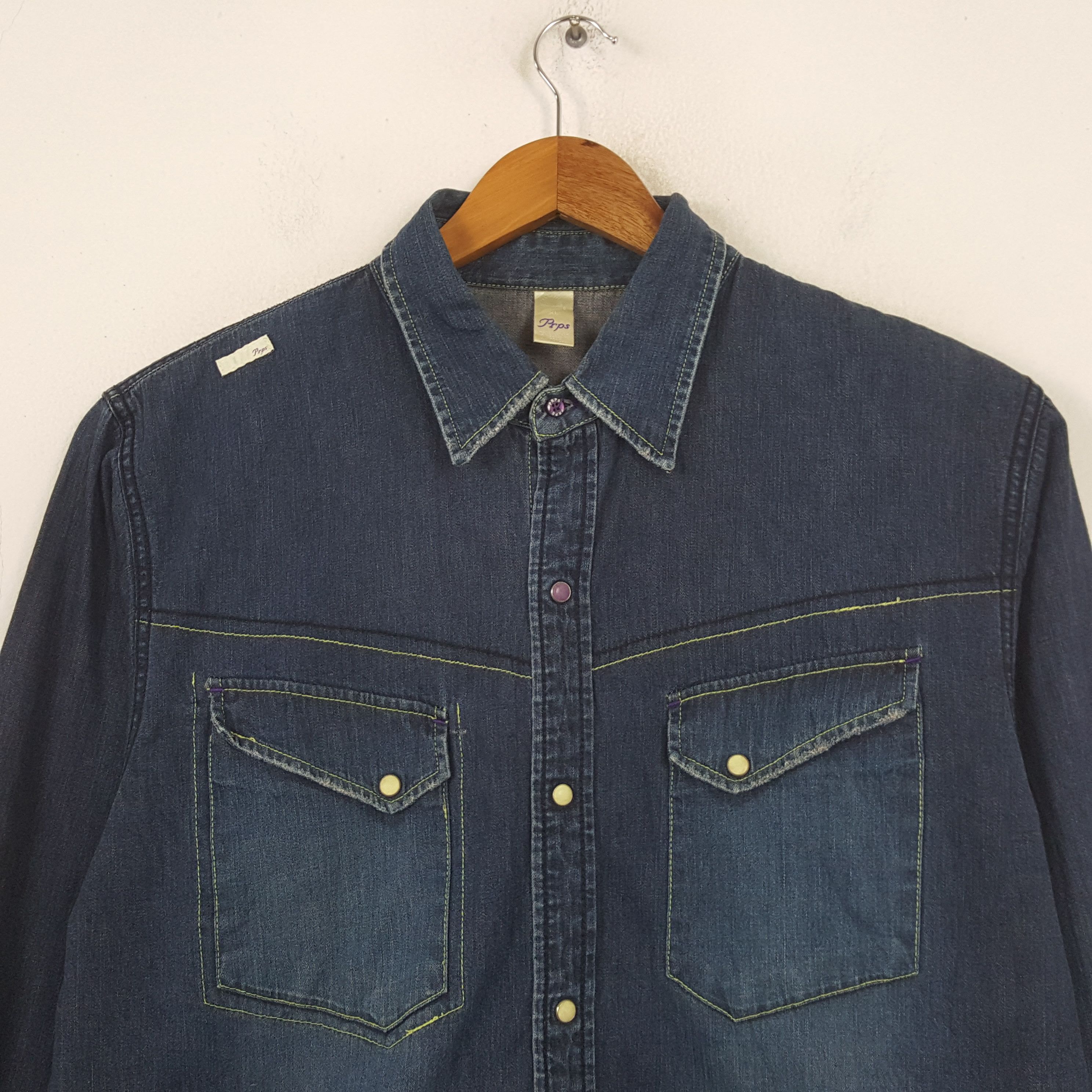 Prps Vintage Prps Denim Japanese Fashion Brand Shirt RR8 Size US XL / EU 56 / 4 - 2 Thumbnail
