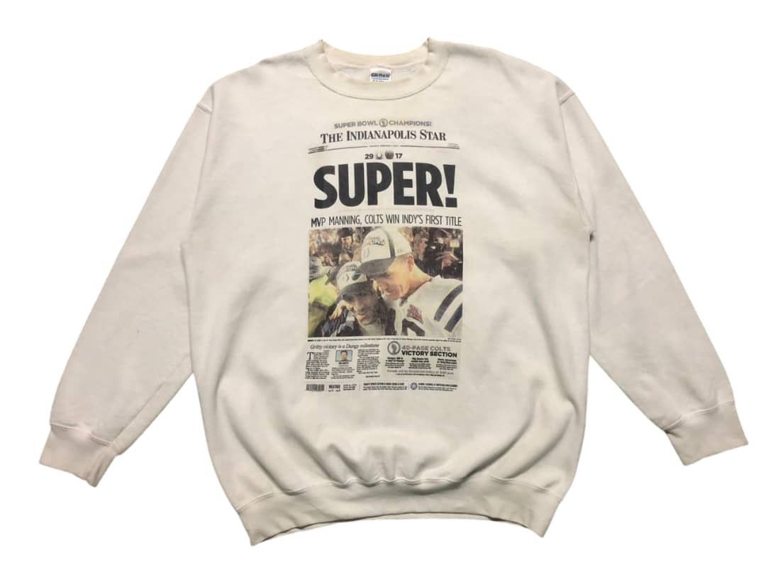 Gildan × Vintage Y2K Indianapolis Colts Championship Super Bowl Newspaper Size US L / EU 52-54 / 3 - 1 Thumbnail