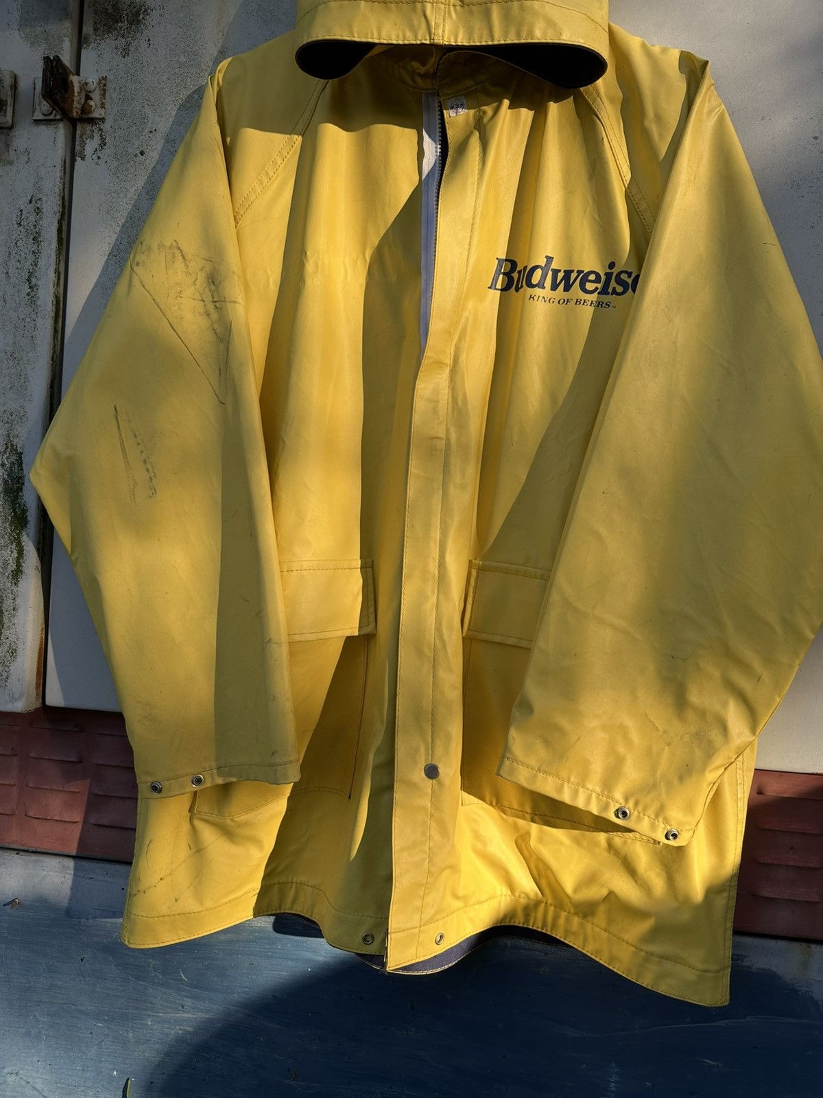 Budweiser 👹Vintage Budweiser Reversible Waterproof Long Rain Jacket Size US L / EU 52-54 / 3 - 8 Thumbnail