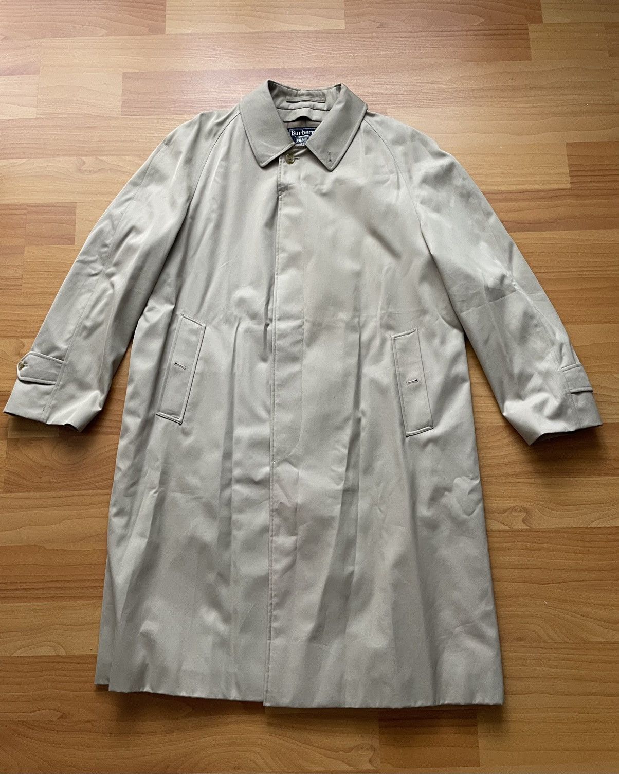 Vintage Burberrys Beige Men Trench Check Coat