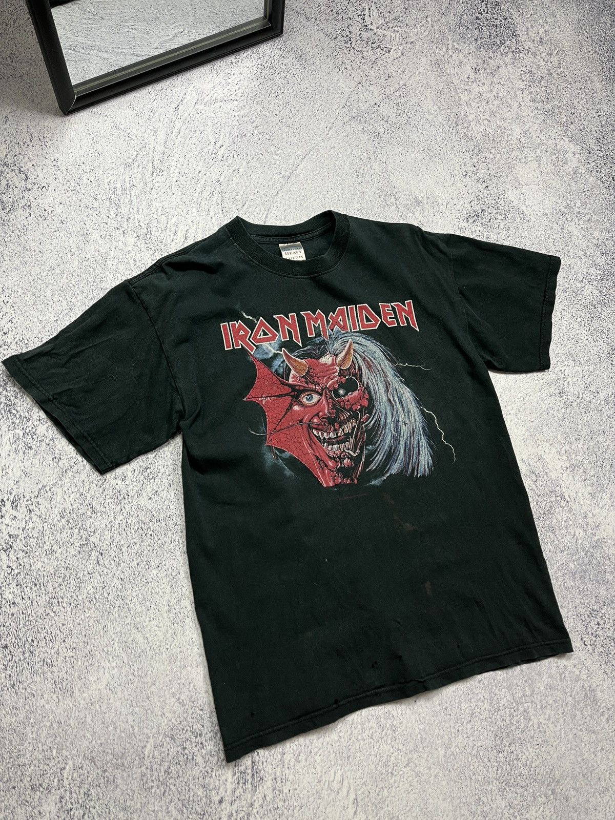 Band Tees × Iron Maiden × Vintage Vintage 2000's Iron Maiden Purgatory Tour Distressed T-shirt Size US M / EU 48-50 / 2 - 3 Thumbnail