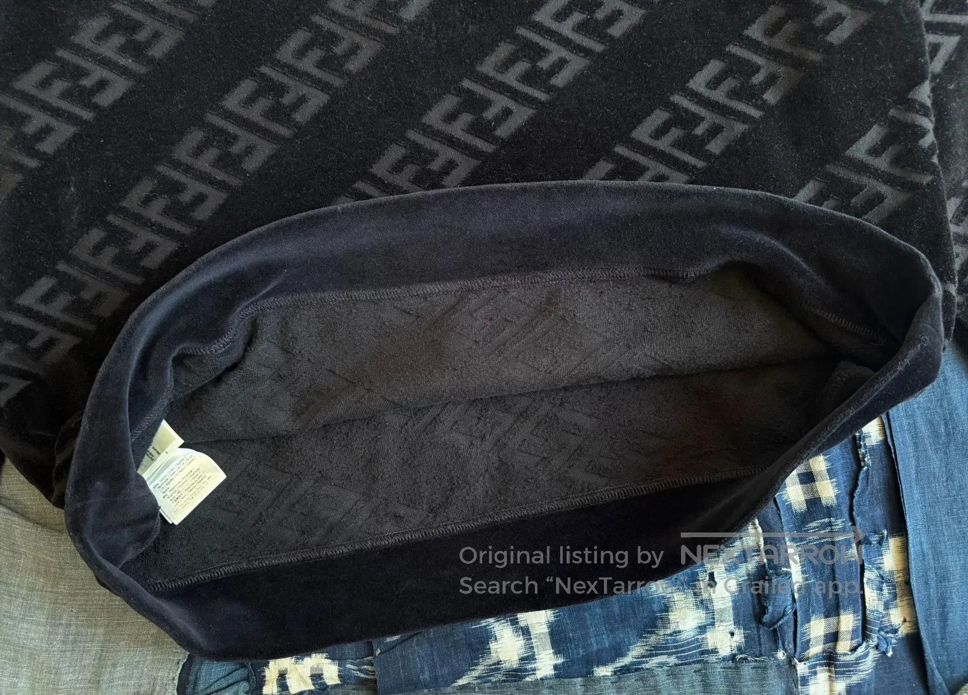 Fendi Fendi Black Velvet FF Print Pullover Hoodie. Size US XL / EU 56 / 4 - 8 Thumbnail