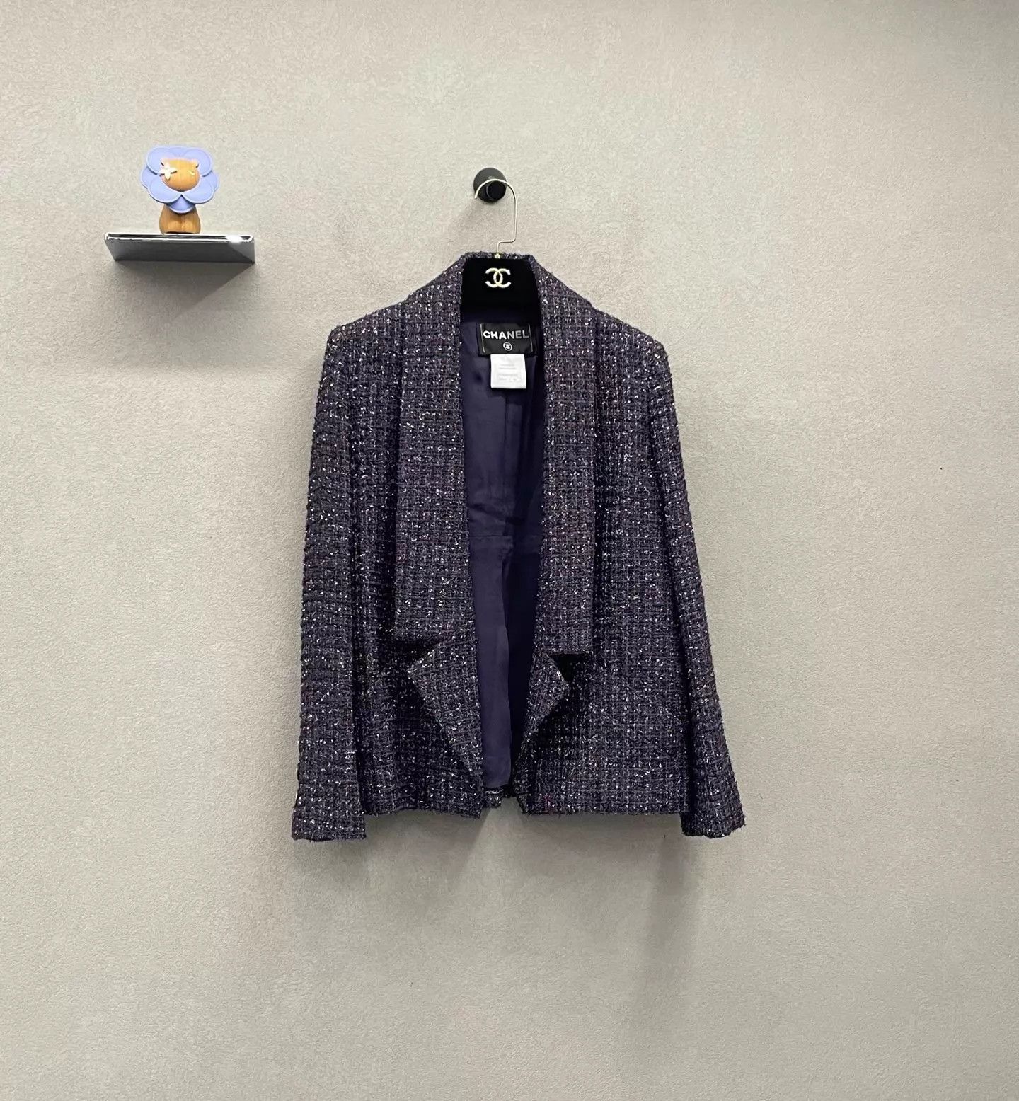 Chanel Chanel Purple Tweed Women's Coco Style Jacket Size S / US 4 / IT 40 - 3 Thumbnail