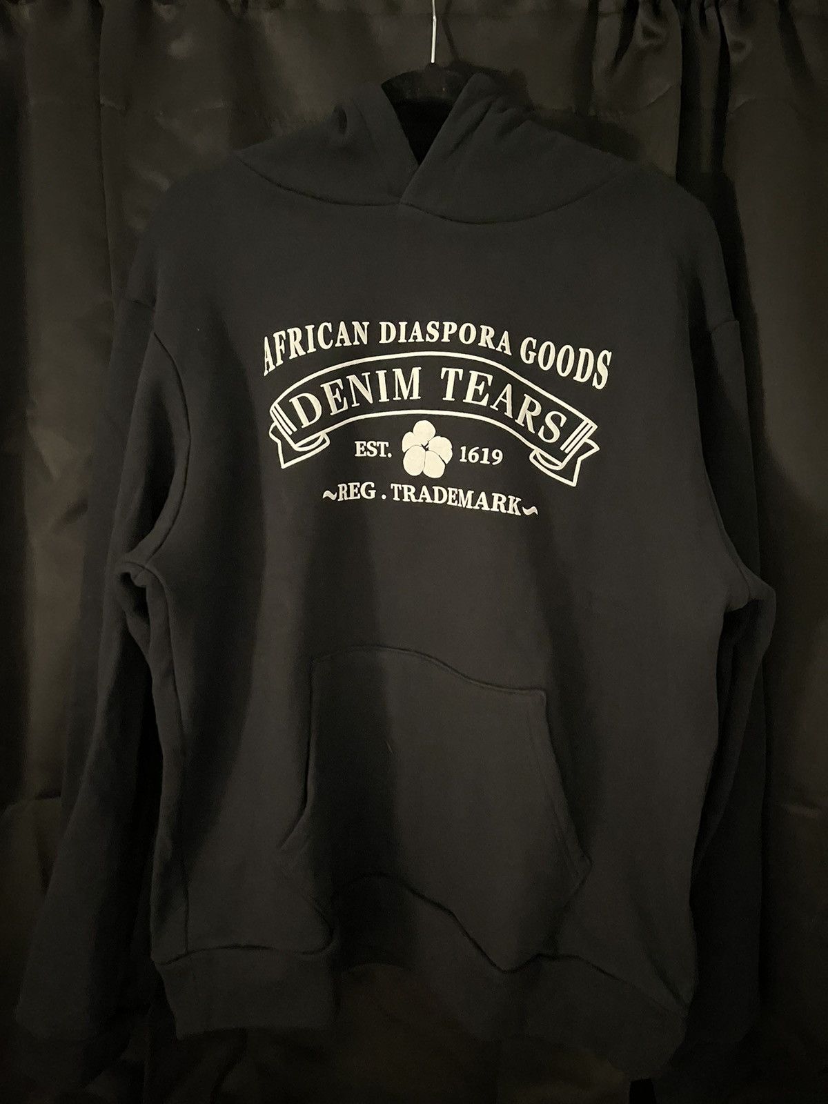 image of Denim Tears Cotton Hoodie in Black, Men's (Size XL)