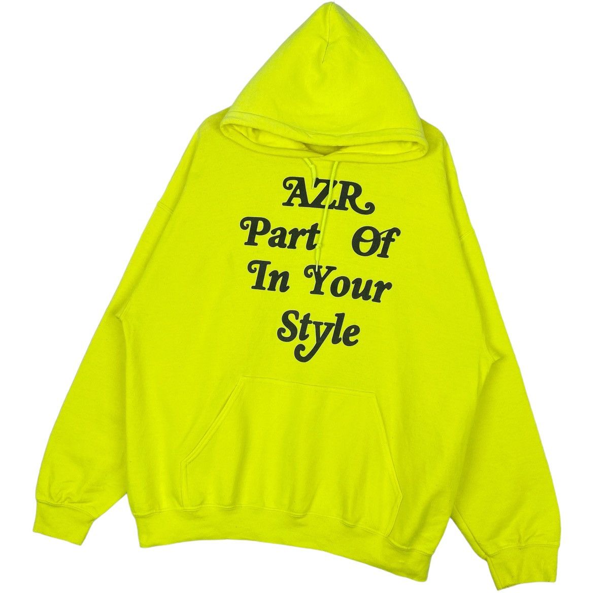 Designer × Vintage AZR Parf Of In Your Hoodie Neon Yellow Pullover Jumper Size US XXL / EU 58 / 5 - 3 Thumbnail