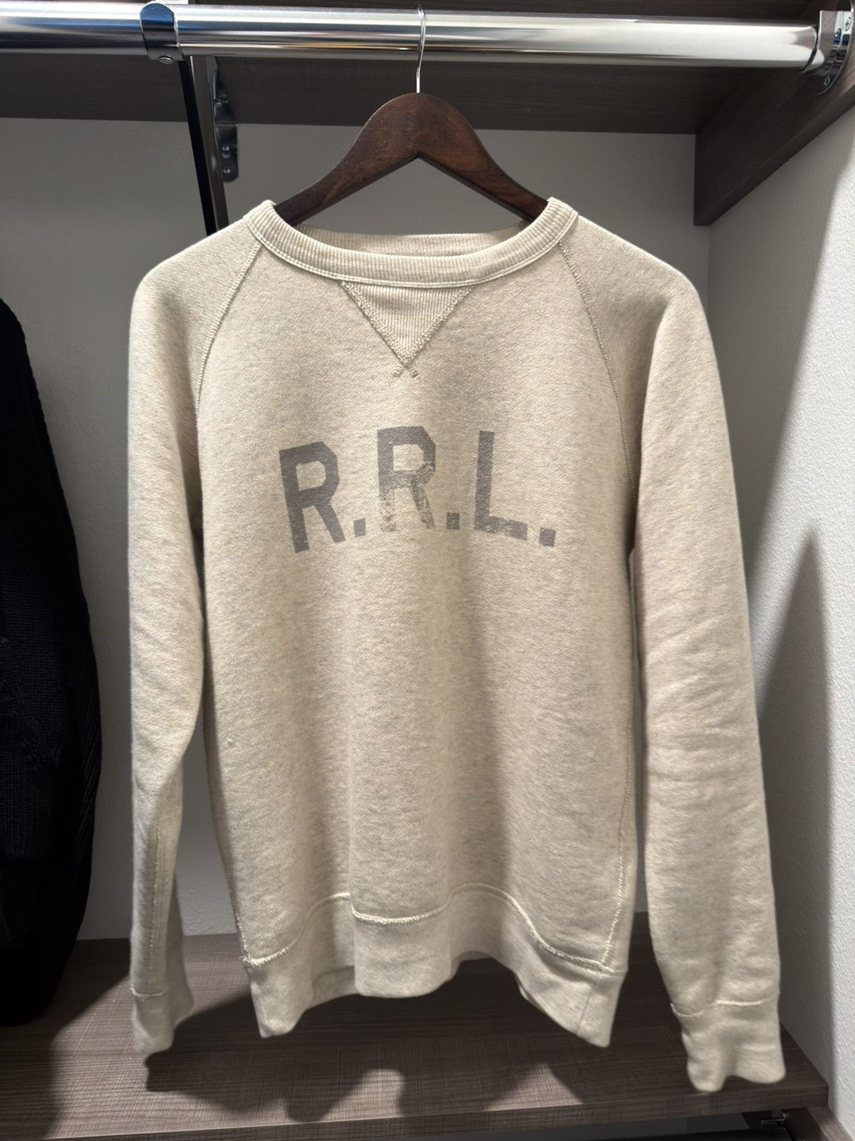 RRL Ralph Lauren RRL Logo Cotton Fleece Oatmeal Heather Size US S / EU 44-46 / 1 - 1 Thumbnail