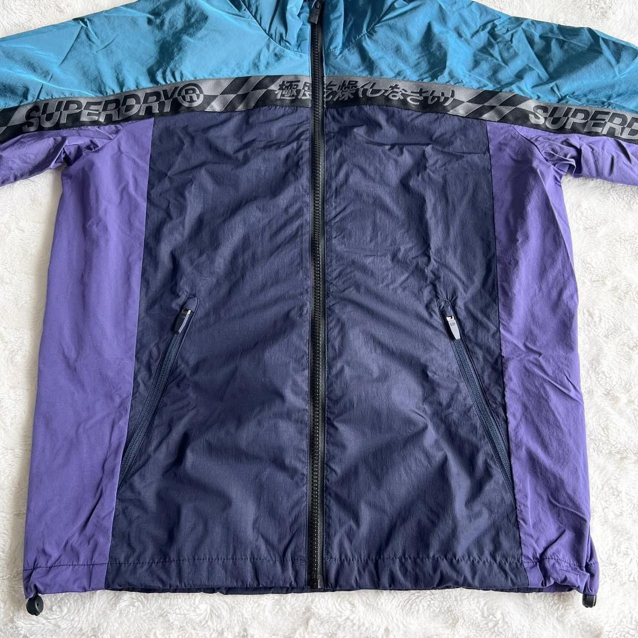Superdry Superdry Track Jacket Mens XS Blue City Neon Colorblock Mesh Size US XS / EU 42 / 0 - 4 Thumbnail
