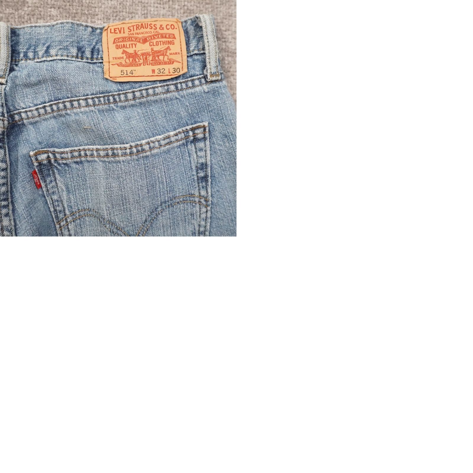 Levi's Levi's 514 Slim Straight Mens 32x28 Light Wash Blue Denim Jeans Size US 32 / EU 48 - 9 Thumbnail