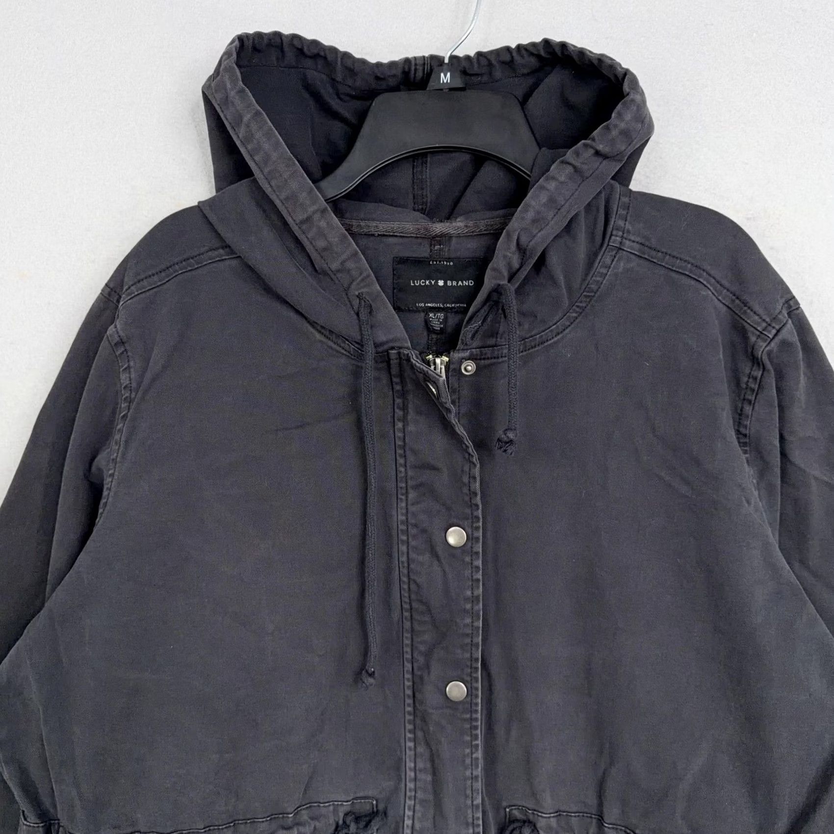 Lucky Brand Lucky Brand Jacket Womens XL Gray Hooded Anorak Field Coat Drawstring Pockets Size XL / US 12-14 / IT 48-50 - 2 Thumbnail