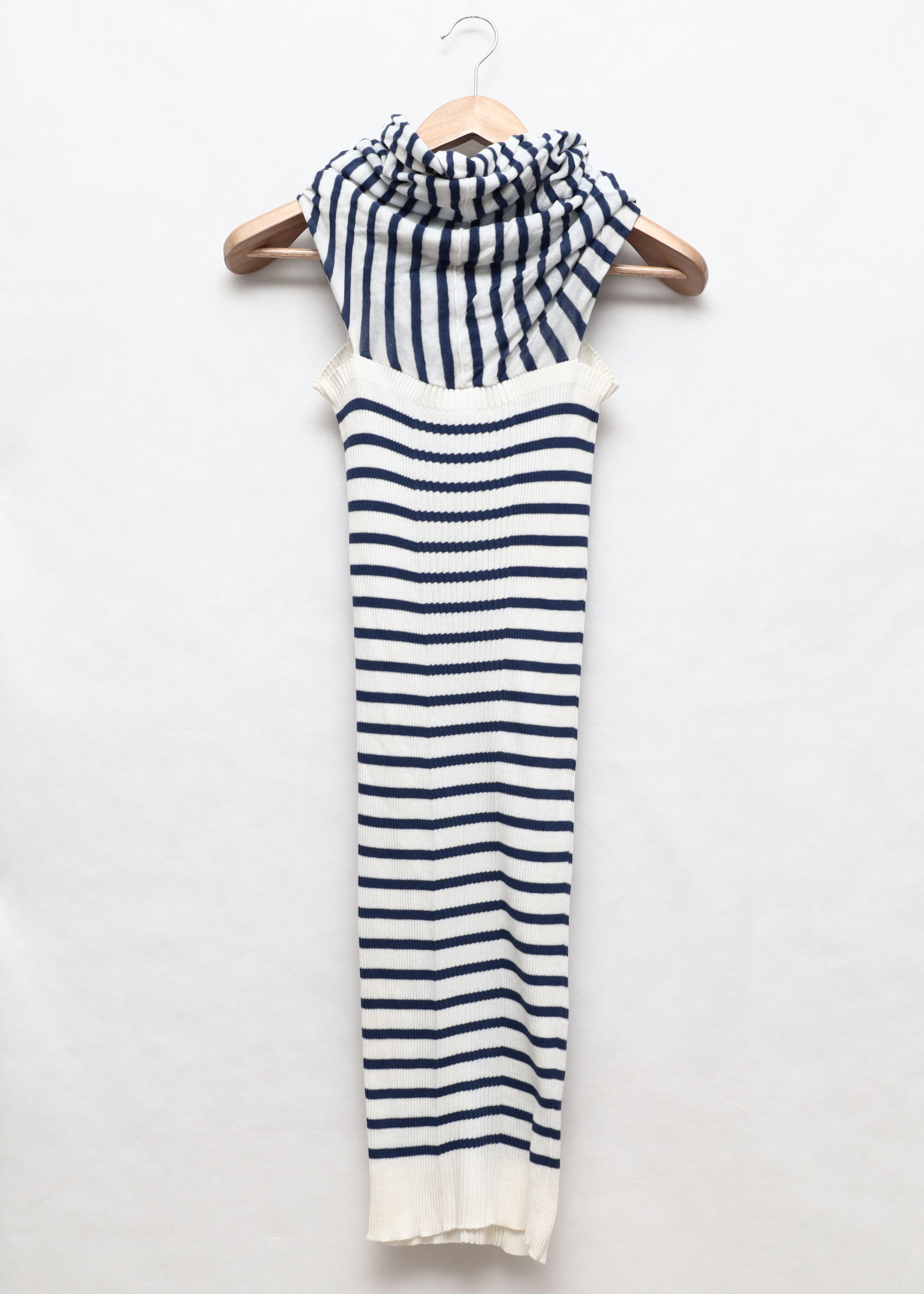 Jean Paul Gaultier JEAN PAUL GAULTIER Nautical Knit Dress Cowl Neck Cotton XS Size XS / US 0-2 / IT 36-38 - 3 Thumbnail