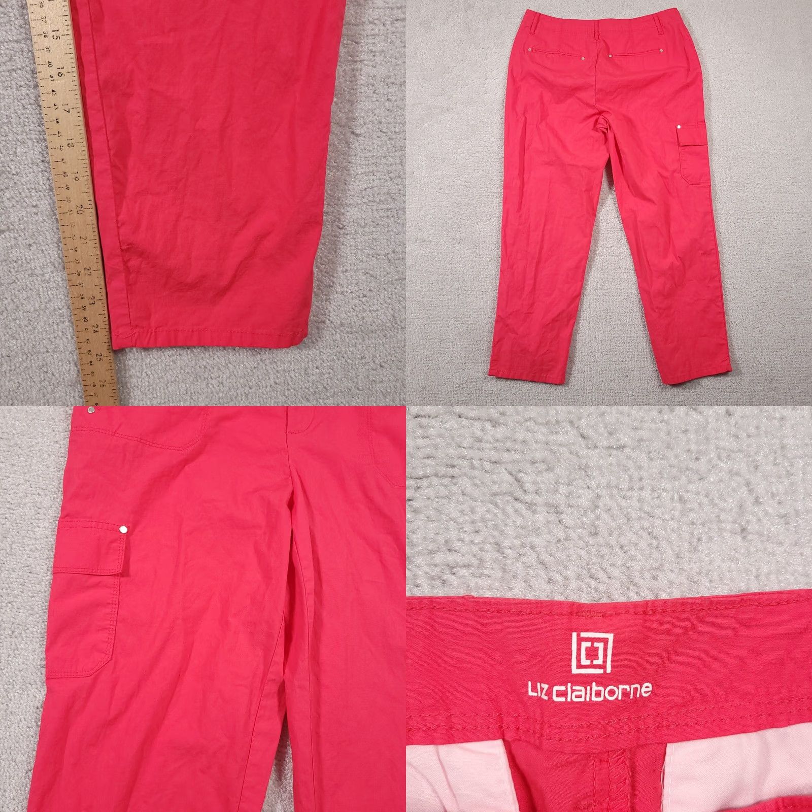 Liz Claiborne Liz Claiborne Capri Pants Women's 10P Petite Pink Stretch Mid-Rise Casual Size 32" / US 10 / IT 46 - 8 Thumbnail