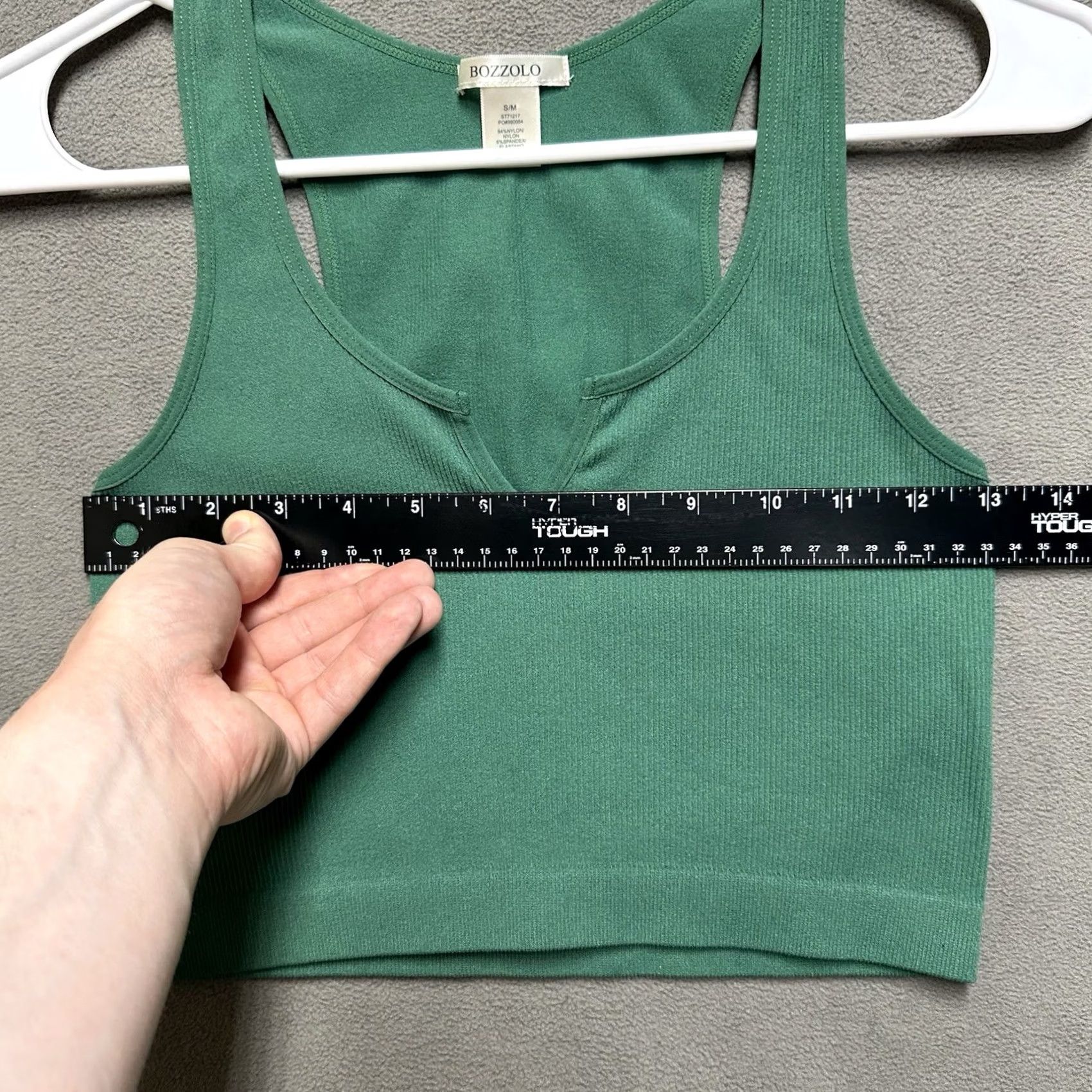 Vintage Bozzolo Tank Top Womens S/M Green V Neck Cropped Ribbed Sleeveless Size S / US 4 / IT 40 - 5 Thumbnail