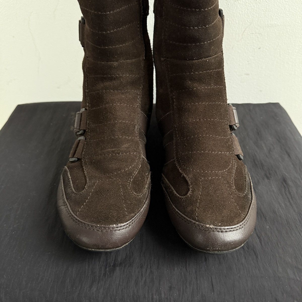 Esprit Esprit Y2K Suede Biker Knee High Boots Size US 6 / IT 36 - 6 Thumbnail