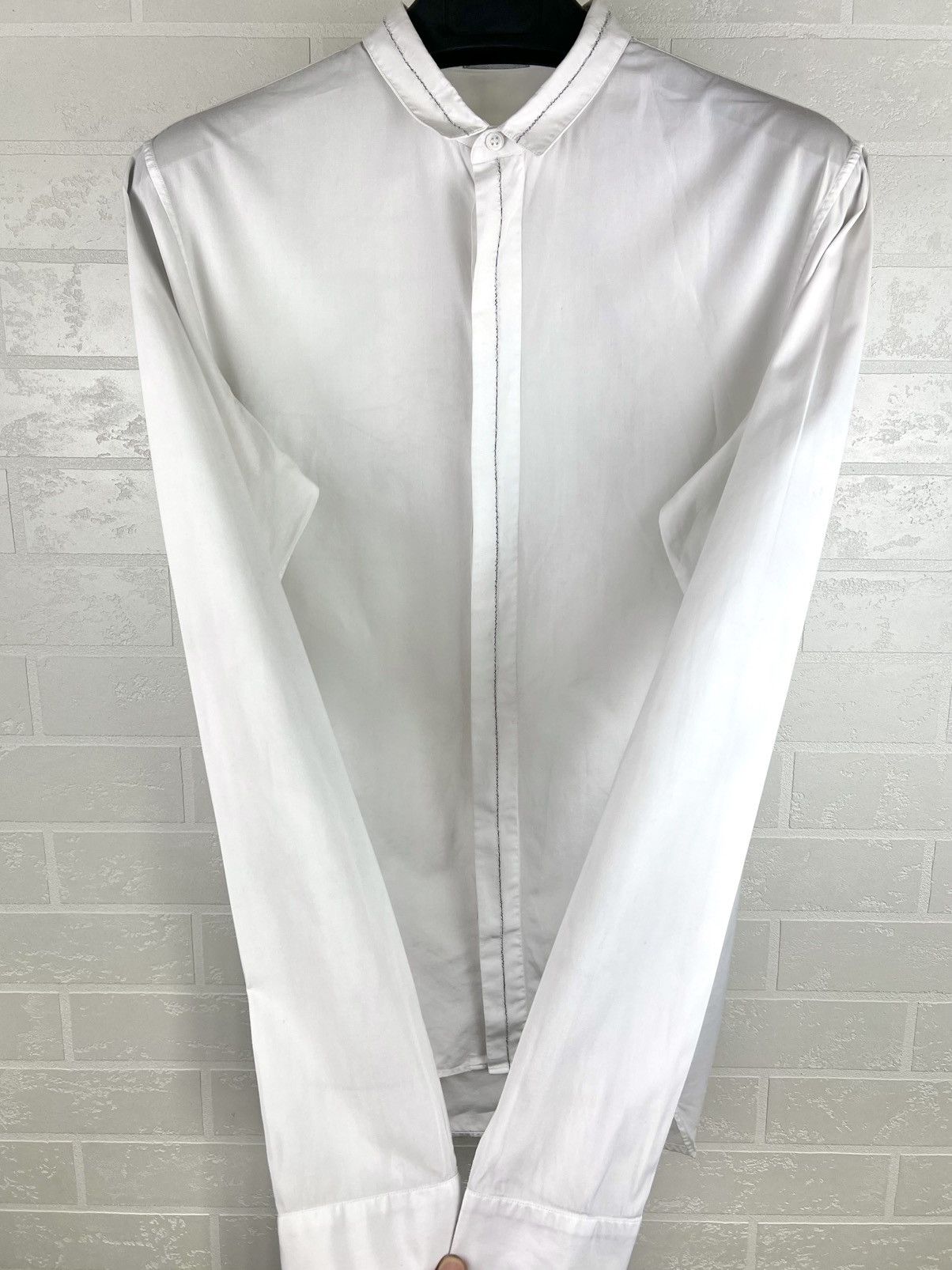 Dior DIOR Shirt Button Up Embroided Metal Stripes White Men's Size US L / EU 52-54 / 3 - 15 Thumbnail
