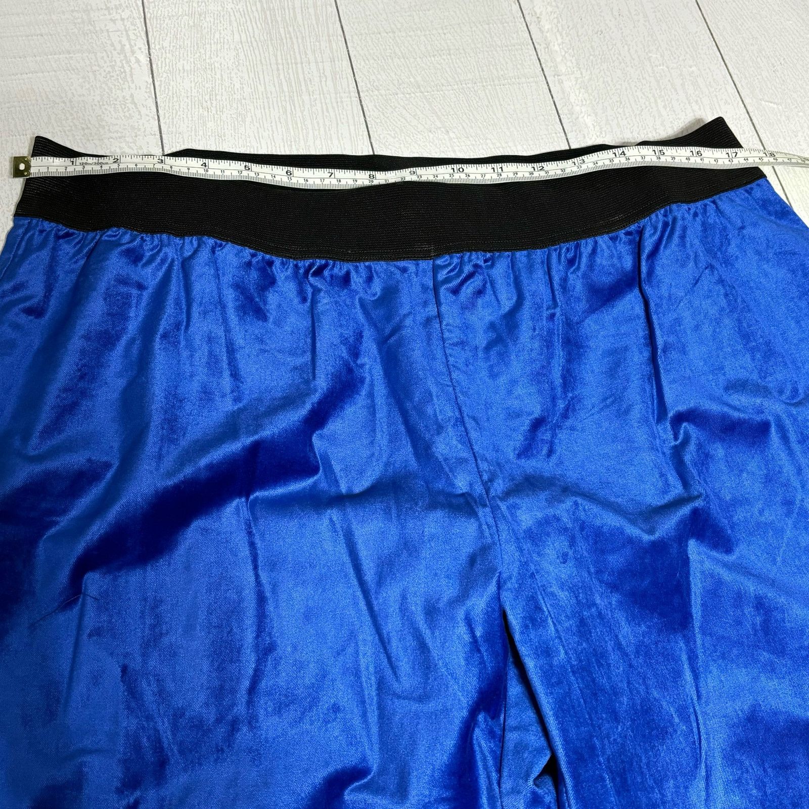 Other Woman Within Blue Velour Straight Leg Pants Size 20W Size 42" / US 20 - 3 Thumbnail