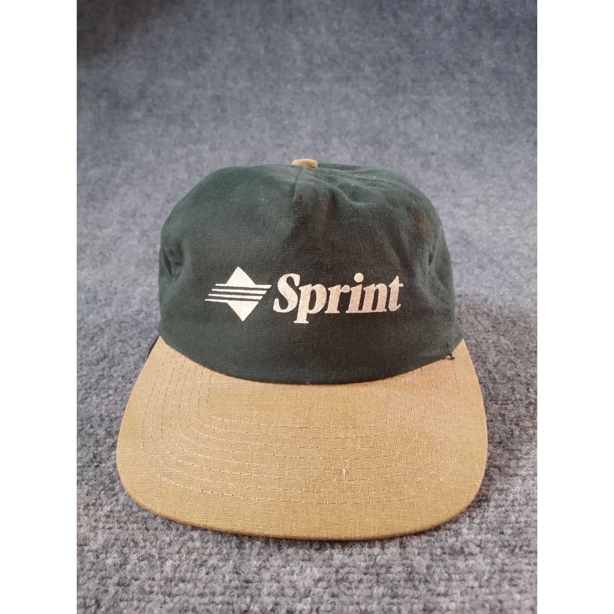 Vintage Vintage Sprint Snapback Hat Khaki Green Logo Attractive Head Size ONE SIZE - 1 Thumbnail