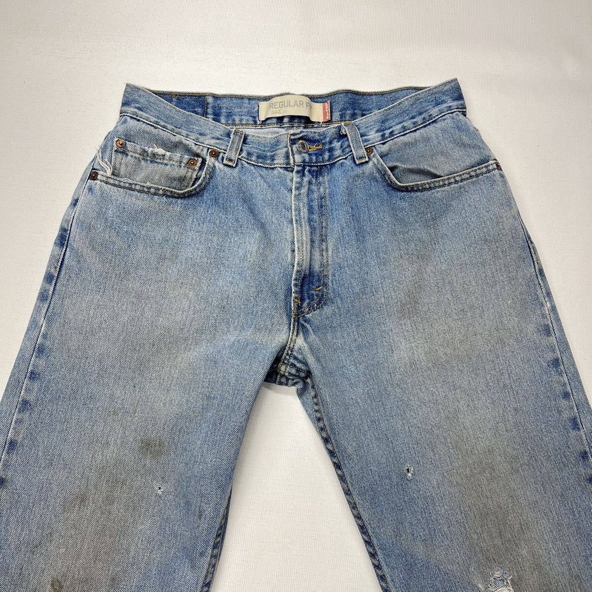 Levi's × Vintage Levis 505 Jeans Blue Straight Regular Fit Faded Denim Y2K Size US 34 / EU 50 - 5 Thumbnail
